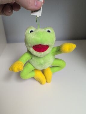 🩷4/$20🩷 Vintage Mini Frog Hanging Plush 1995 Jeanes Things, 6.5"